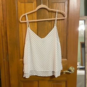 Black and White Polkadot Spaghetti Strap Blouse